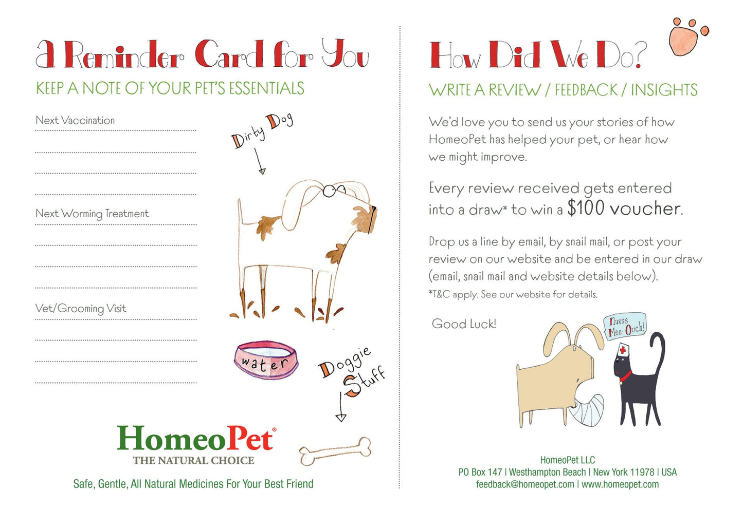 HomeoPet Customer Review Draw Terms and Conditions